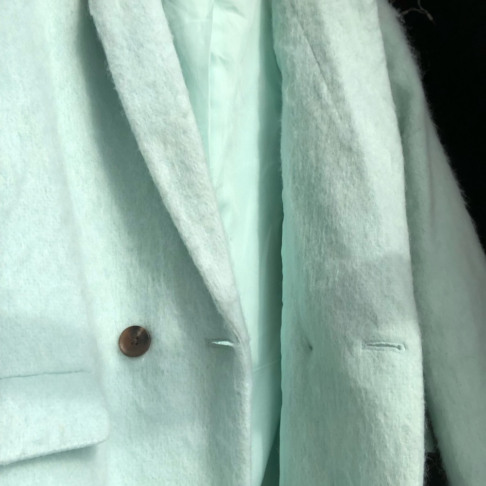 Short Sea foam green pea coat with real pockets